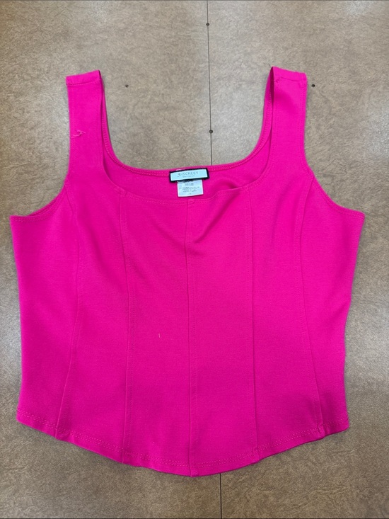 Discreet Tops - Discreet NYC Hot Pink Square Neck SemiCrop Tank • Size Large